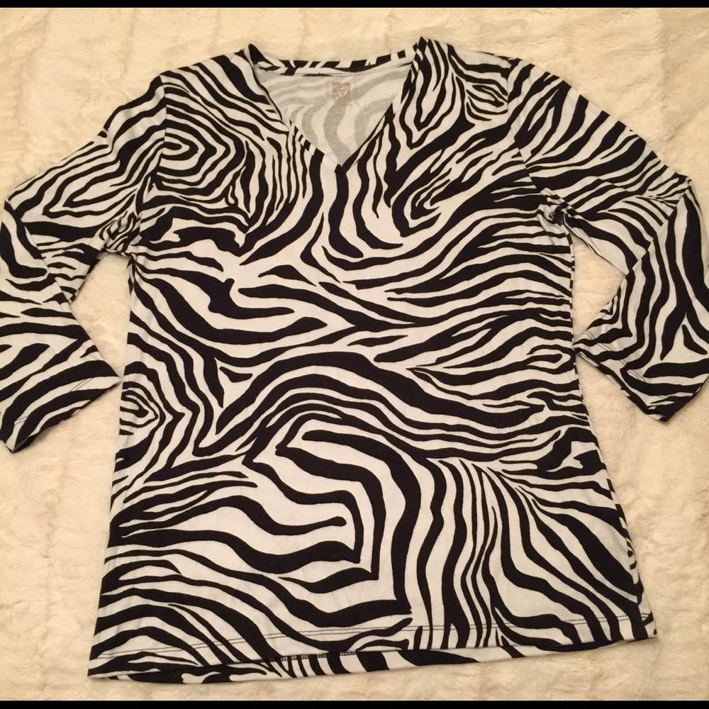 Anne Klein Sport Zebra Print Top